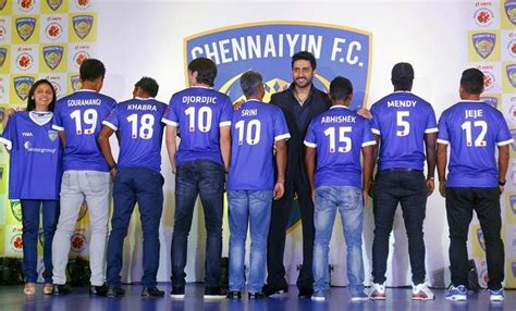 Abhishek Bachchan unveils Chennaiyin FC jersey - Rediff Sports