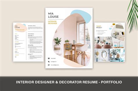 Interior Designer Resume Template Interior Design Portfolio Interior ...