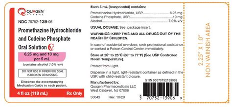 Dailymed Promethazine Hydrochloride And Codeine Phosphate Solution