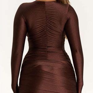 Naked Wardrobe Tops Naked Wardrobe The Sleek Vneck Top In Dark Chocolate Poshmark