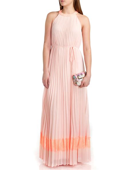 Lyst Ted Baker Marryy Pleated Panel Maxi Dress In Pink