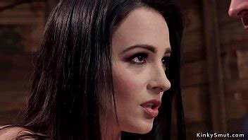 Submissive Brunette Spinner Tied Up To Wooden Beam Gets Whipped XNXX