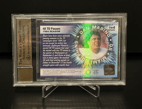 Topps Finest Moments Refractor Dan Marino On Card Autograph Bgs