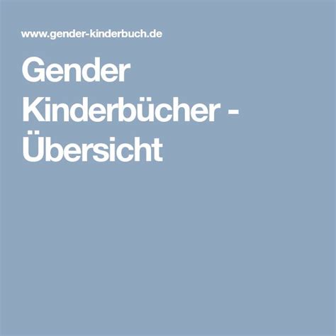 Gender Kinderb Cher Bersicht Kinderb Cher B Cher P Dagogik