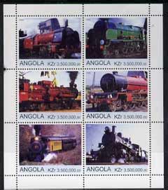 Angola Sheet Locomotives Trains Africa Angola Stamp Hipstamp