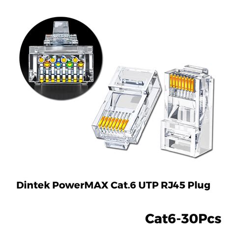 Dintek PowerMAX Cat5e Cat6 UTP Solid RJ45 Unshielded Plug Shopee