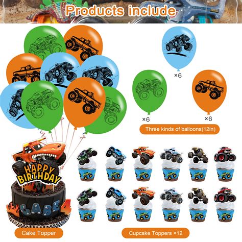 Monster Truck Birthday Party Decorations,Monster Truck Party Supplies ...