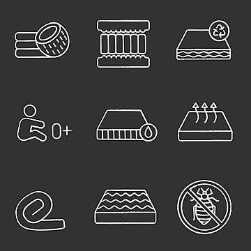 Mattress Chalk Icons Set Pack Draw Orthopedic Vector Pack Draw