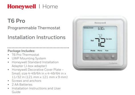 Honeywell Home Pro Series Thermostat Manual (2024) PDF