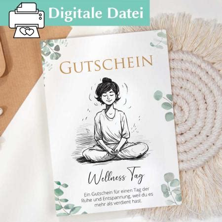 Digitale Wellness Gutschein Vorlage Geschenk Im Tollen Design