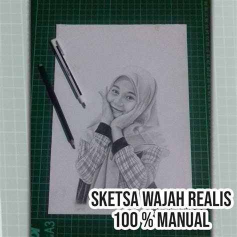 Jual SKETSA WAJAH PENSIL REALIS HITAM PUTIH A4 100 HANDMADE Shopee