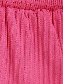 Knot Halter Textured Jacquard Loincloth Bikini Set In LIGHT PINK ZAFUL