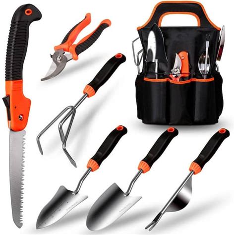 7 Piece Stainless Steel Heavy Duty Outdoor Manual Gardening Tools Set Garden Tool Set