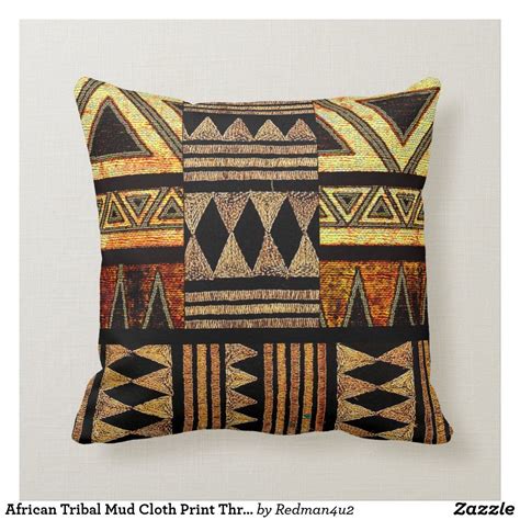 African Tribal Mud Cloth Print Throw Pillow Zazzle In