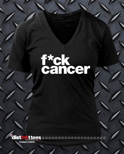 Fck Cancer Womens Custom V Neck T Shirt By Distinkt Tees