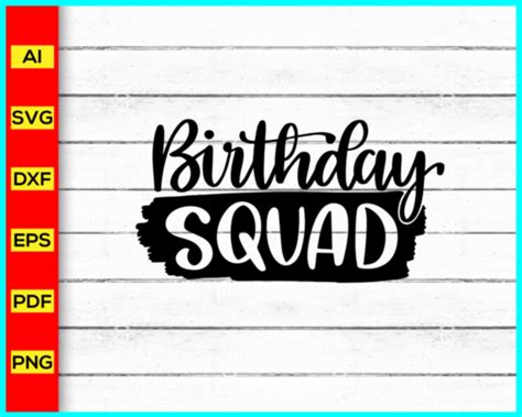 Birthday Squad Svg Birthday Crew Svg Birthday Girl Svg Birthday Svg