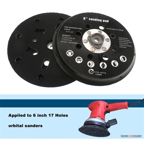 Inch Mm Hook And Loop Backup Holes Black Sanding Backing Pad