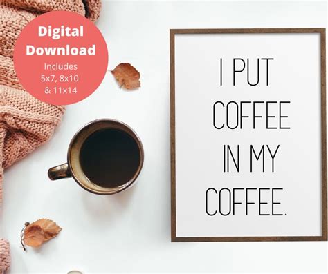 Minimalist Coffee Printable Sign, Coffee Bar Decor, Breakroom Decor ...