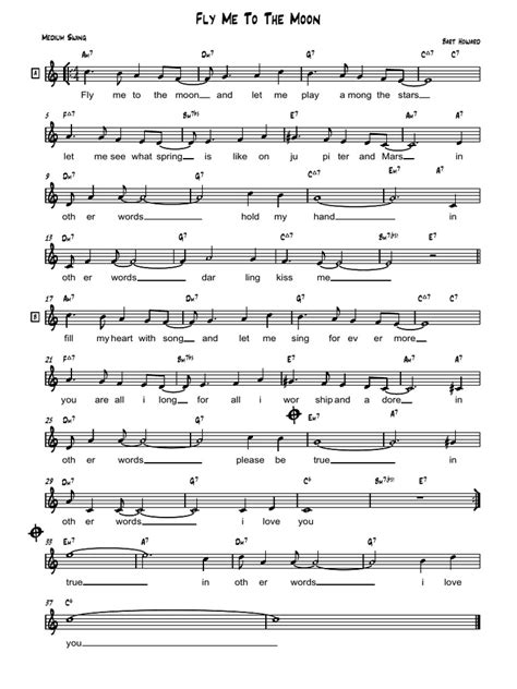 Fly Me To The Moon Lead Sheet Songs Written