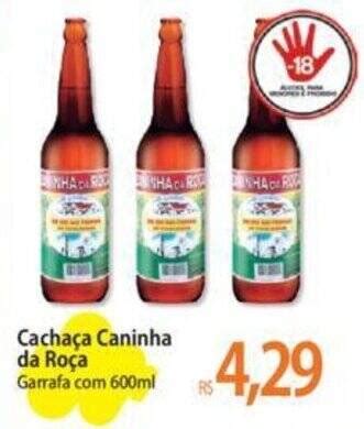 Cachaça Caninha da Roça Garrafa 600ml oferta na Atacadão