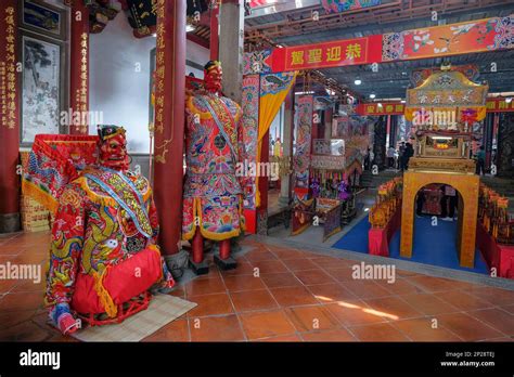 Tainan Taiwan February 4 2023 Statues In The Grand Mazu Temple In