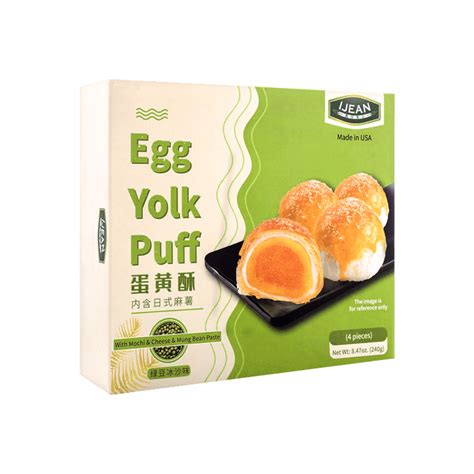 Ijean Egg Yolk Puff With Mochi Cheeseand Mung Bean Paste 847oz Yami