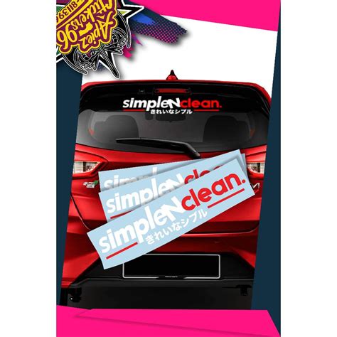 Sticker Simple N Clean Japanese Sticker Kereta Sticker Kenderaan