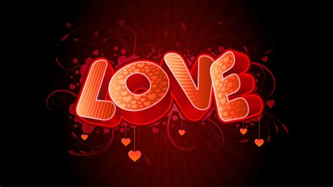 Online Crop Red Love Text With Black Background Digital Art Vector