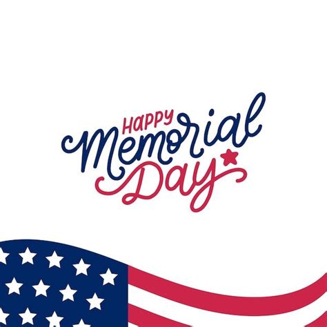 Premium Vector Happy Memorial Day Handwritten Phrase Happy Memorial Day American Holiday