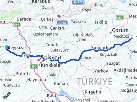 Ankara Beypazarı Göynücek Amasya Arası Kaç Km Yol Tarifi