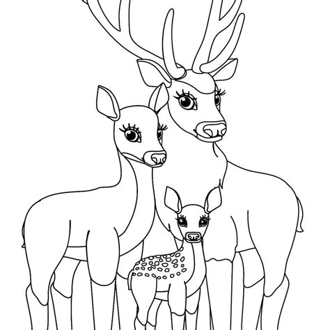 Coloriage d un cerf 01 un dessin de Tête à modeler