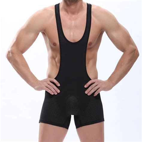 Men S Sexy Mesh Bodysuit Thong Leotards Unitard Gay Bra Performance