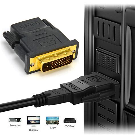 HDMI Female To DVI Connector 24 1 Pin Bi Directional Adapter Ido Lk