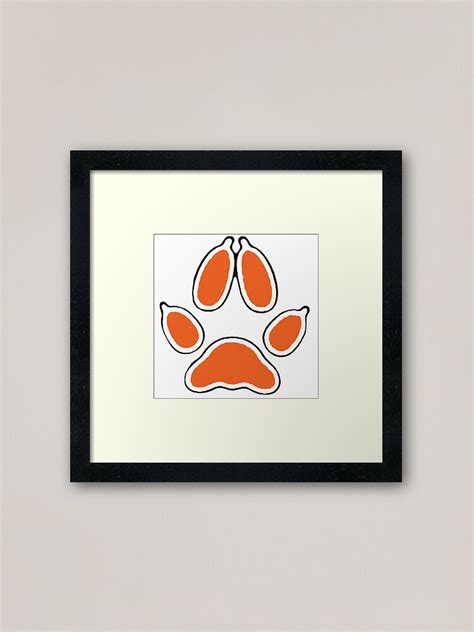 Fox Paw Print Framed Art Print By Sonofmcted Redbubble