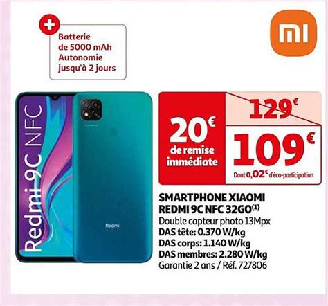 Promo Smartphone Xiaomi Redmi 9c Nfc 32go Chez Auchan ICatalogue Fr