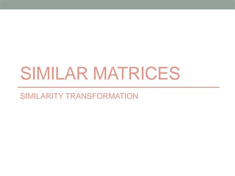 SOLUTION: 6 similar matrices and similarity transformation - Studypool