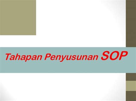 Pdf Penyusunan Standard Operating Procedure Sop Administrasi