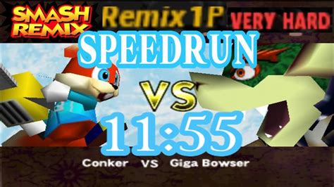 Smash Remix Classic Mode Remix P Speedrun With Conker Very Hard In