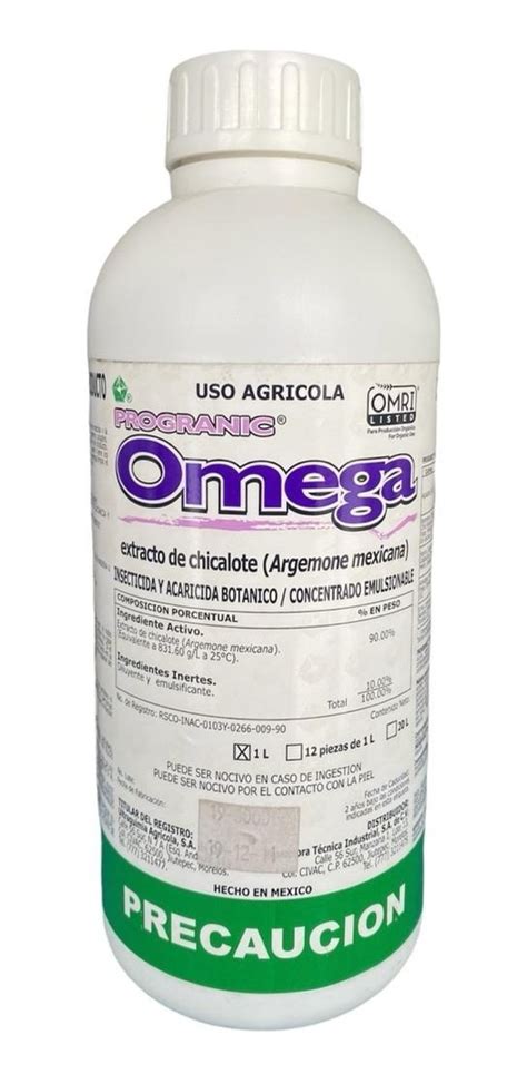 Progranic Omega Insecticida Nico Extracto Chicalote Lt Meses