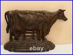 Vintage 12 Large Cast Iron Cow Doorstop Farm Farmhouse Metal Unpainted