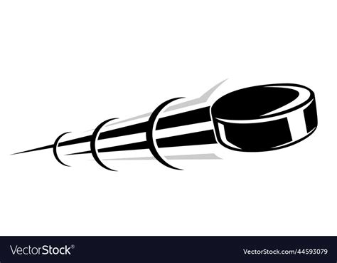 Hockey puck moving swoosh elements ball Royalty Free Vector