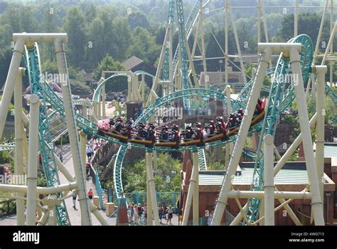 Colossus Roller Coaster At Thorpe Park Surrey United Kingdom Stock