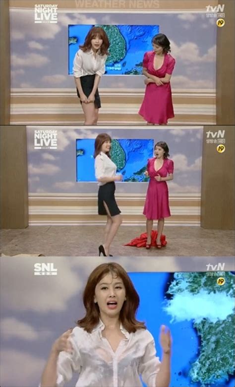 박은지 물에 적셔 속옷 노출 19금 퍼포먼스 ‘snl 코리아 뉴스인사이드