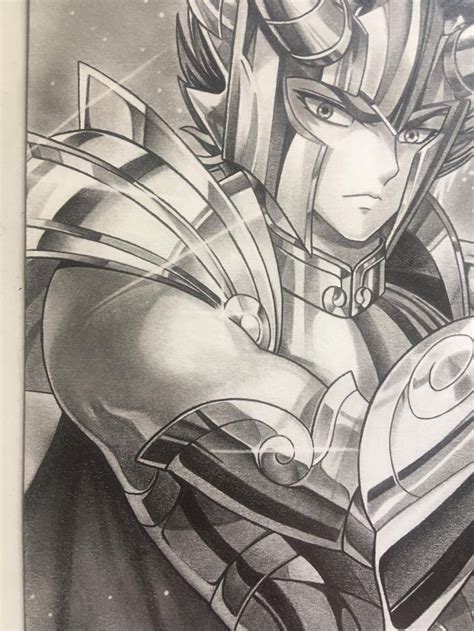 Saint Seiya Original Graphite Pencil Drawing Of Capricorn Shura Etsy