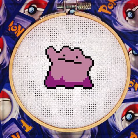 Pokémon 132 Ditto 8 bit Pixel Cross Stitch Pattern PDF Instant Etsy