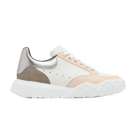 Buy Alexander McQueen Court Trainer White Silver 705117 WIAA9 8997