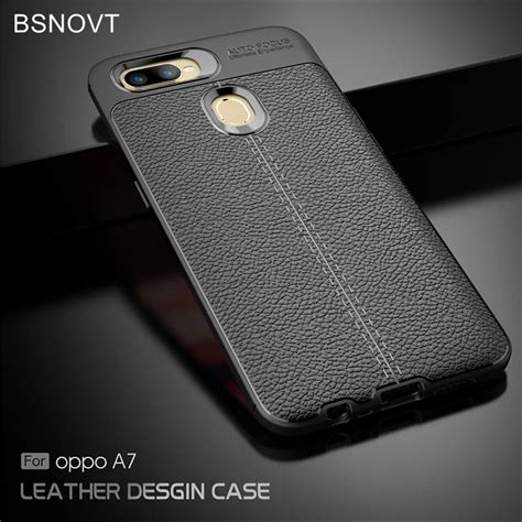 BSNOVT SFor OPPO A7 Case Cover Soft Silicone TPU Leather Shockproof