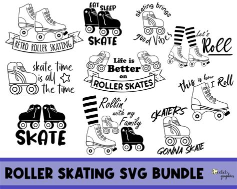 Rollschuh Sprüche SVG Rollschuh Bündel SVG Roller Skates Zitate SVG