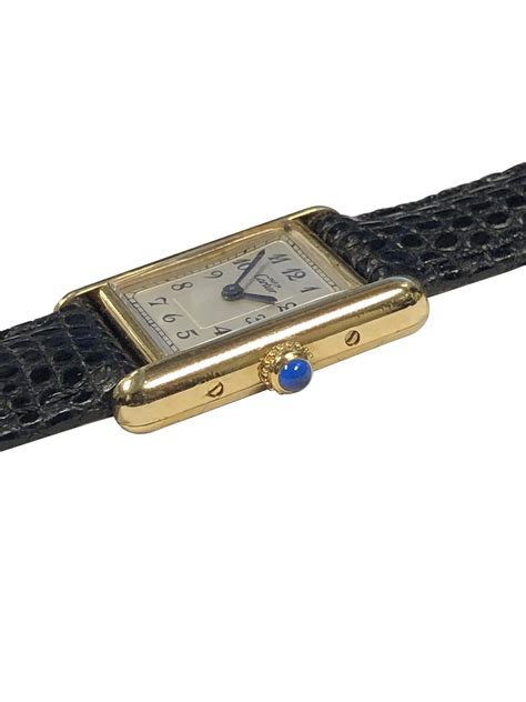 Cartier Must De Cartier Tank Vermeil Quartz Mid Size Wrist Watch At Stdibs