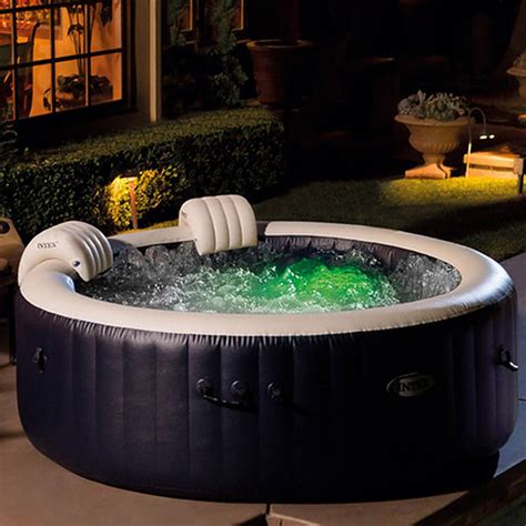 Customer Reviews Intex PureSpa Plus Portable Inflatable Hot Tub Bubble Jet Spa X In Blue